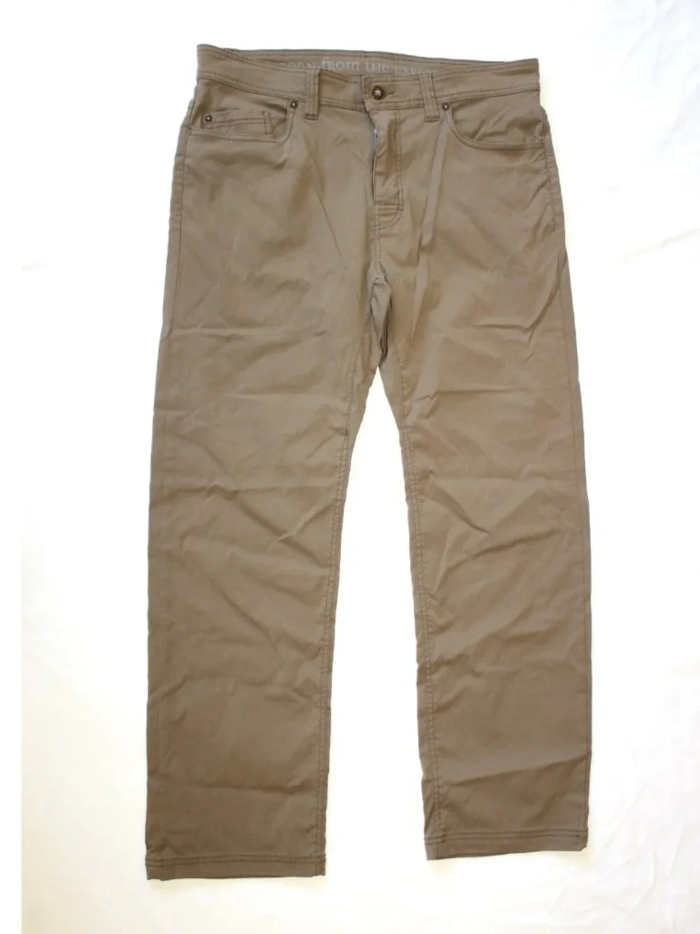 PRANA Breathe Men's Pants Size W34/L30 Brown Stretch Slim Fit Casual Outdoor